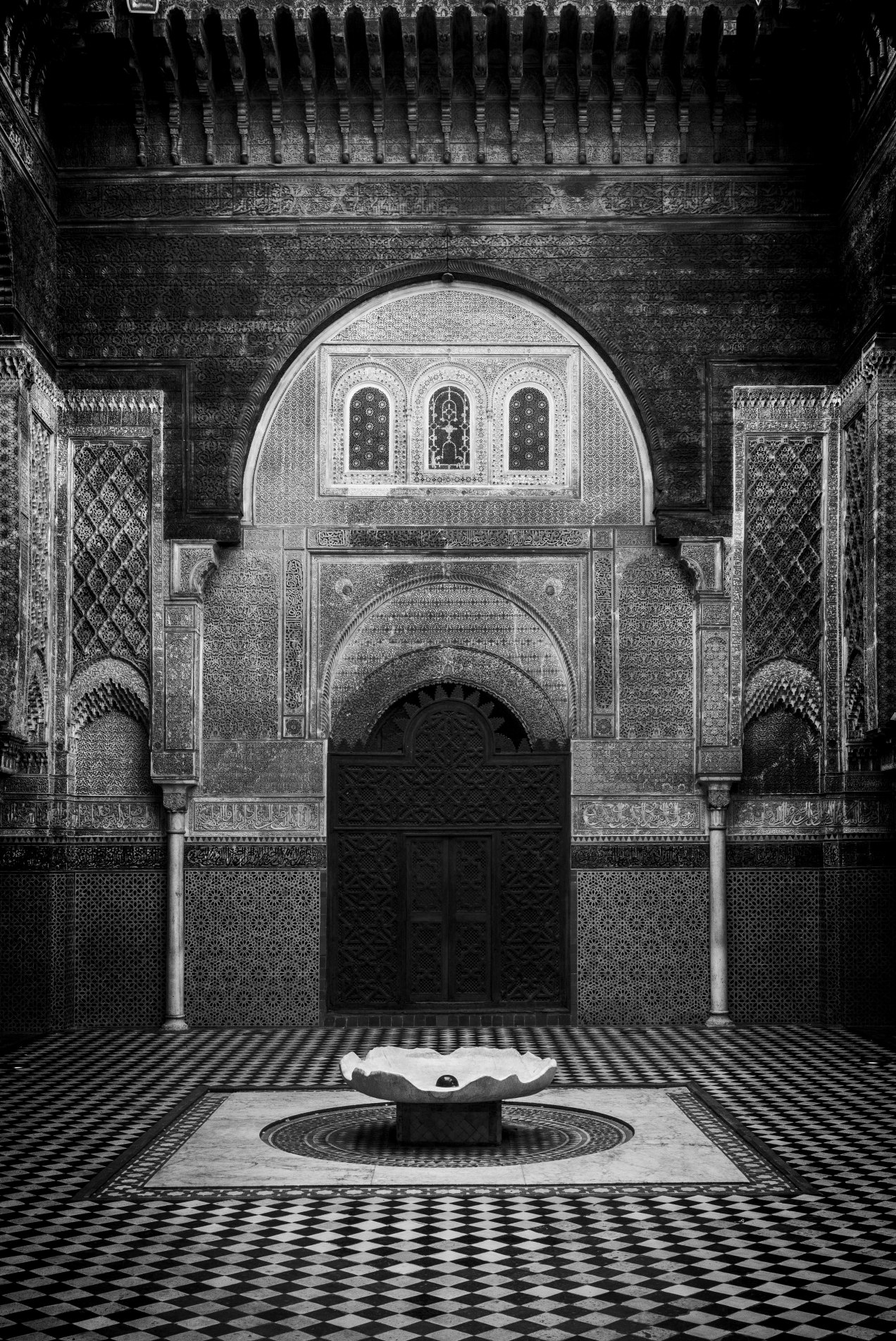 Cour de la médersa Cherratine, Fès, Maroc, gildalliere, 2020