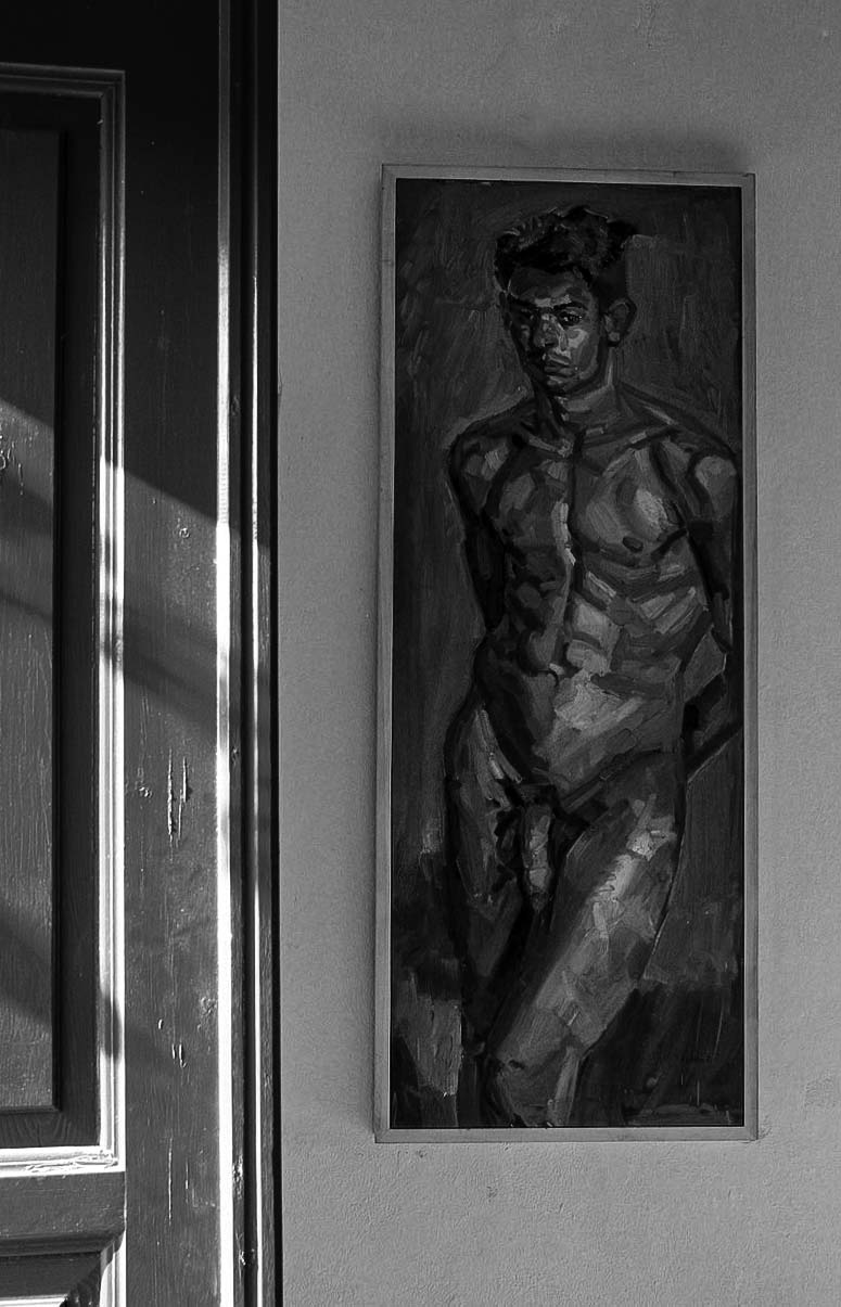 Castro nu masculin exposition, Folegandros, gildalliere, 2006